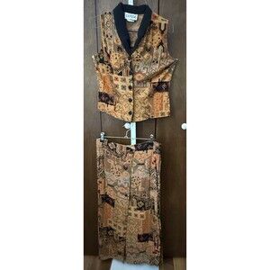 Vintage Button Skirt Set W/ Sleeveless Top Excellent Condition USA ? 70’s Sz Sm